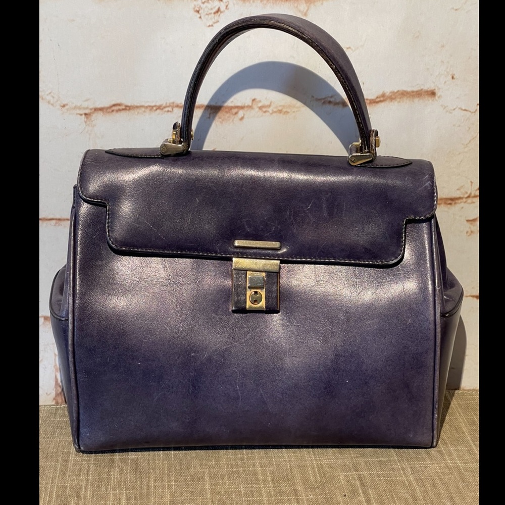 Vintage Neiman Marcus Blue Leather Handbag